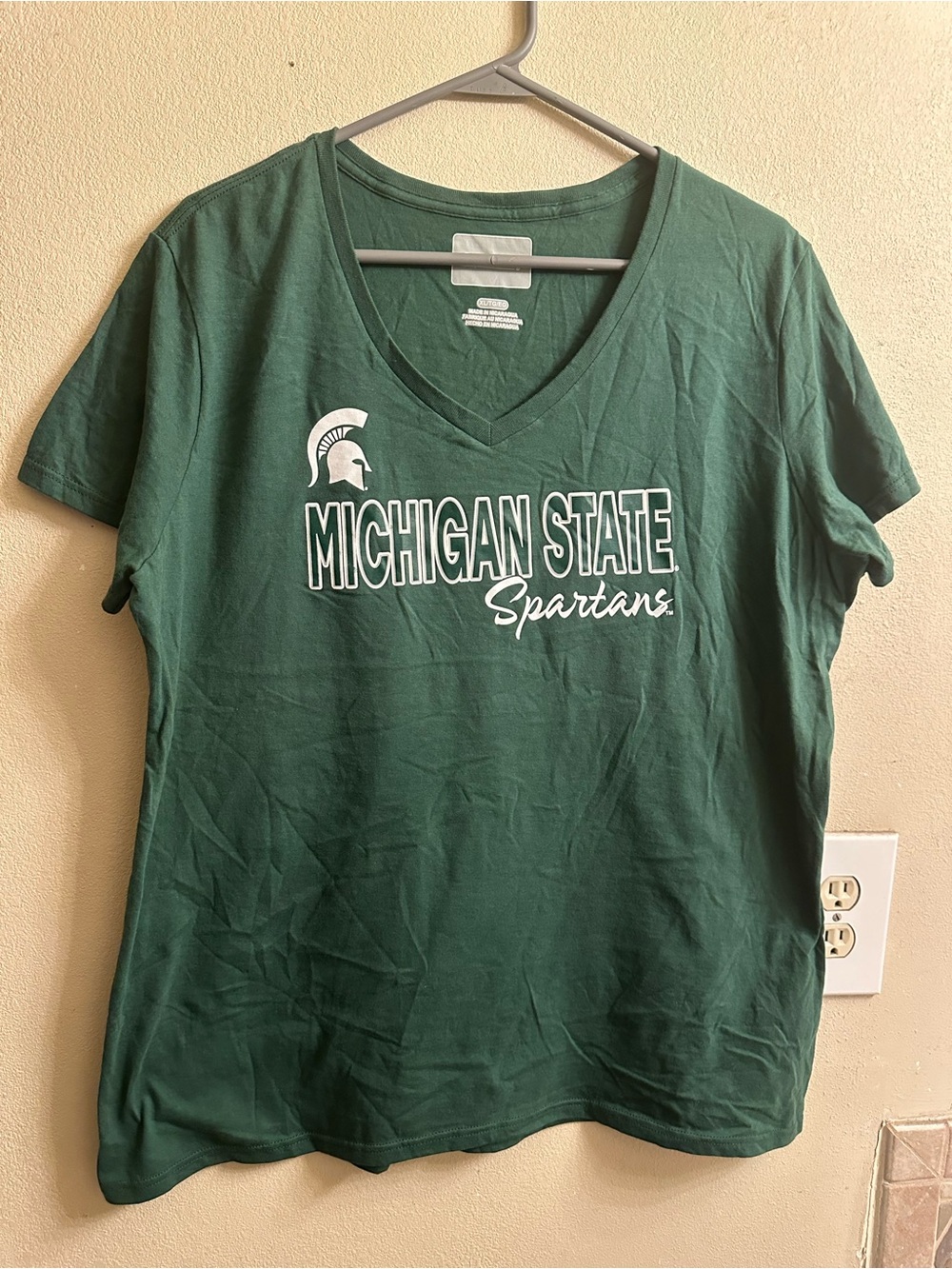Michigan State Spartans Green V-Neck Tee